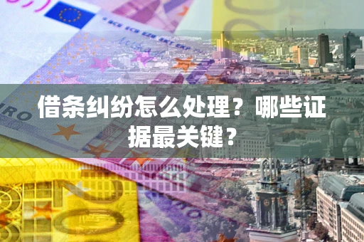 武汉借条纠纷怎么处理？哪些证据最关键？